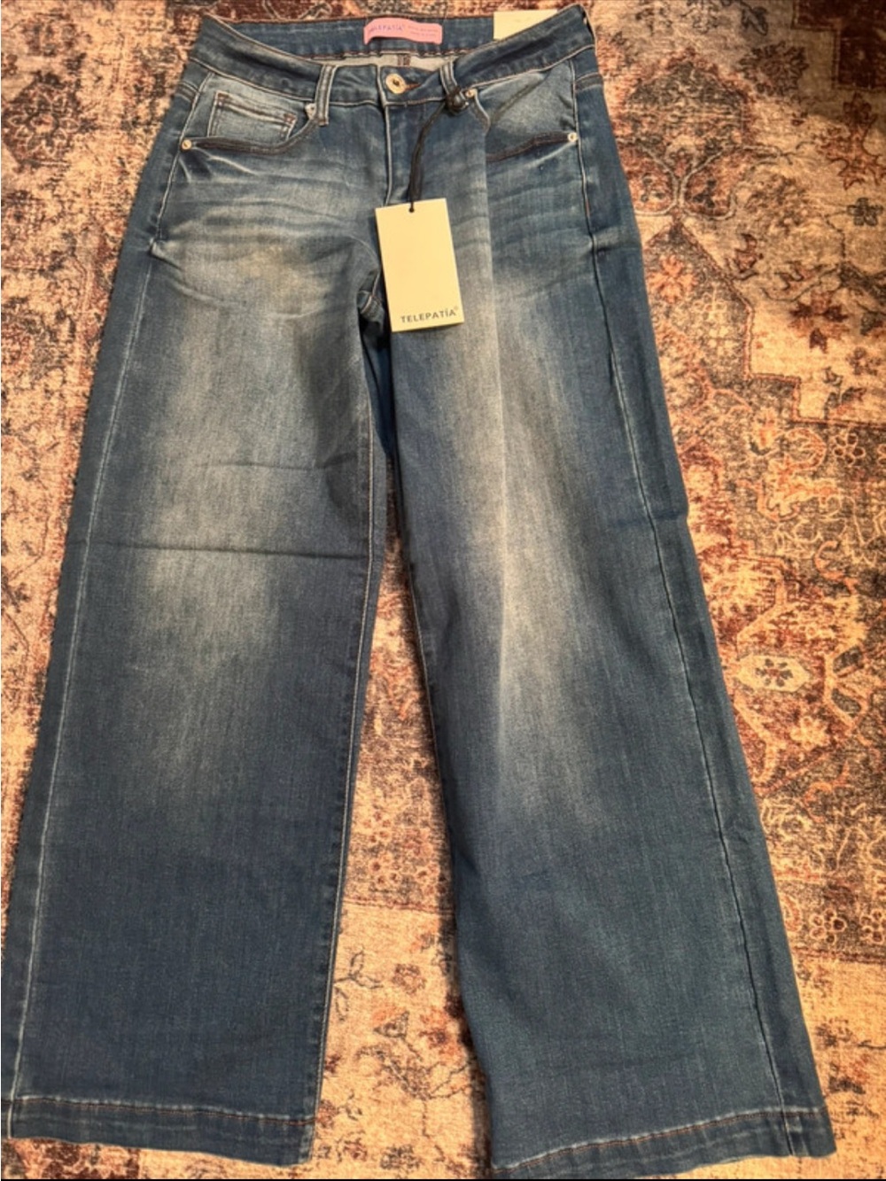 Telepatia Women's Blue Wide-Leg Jeans